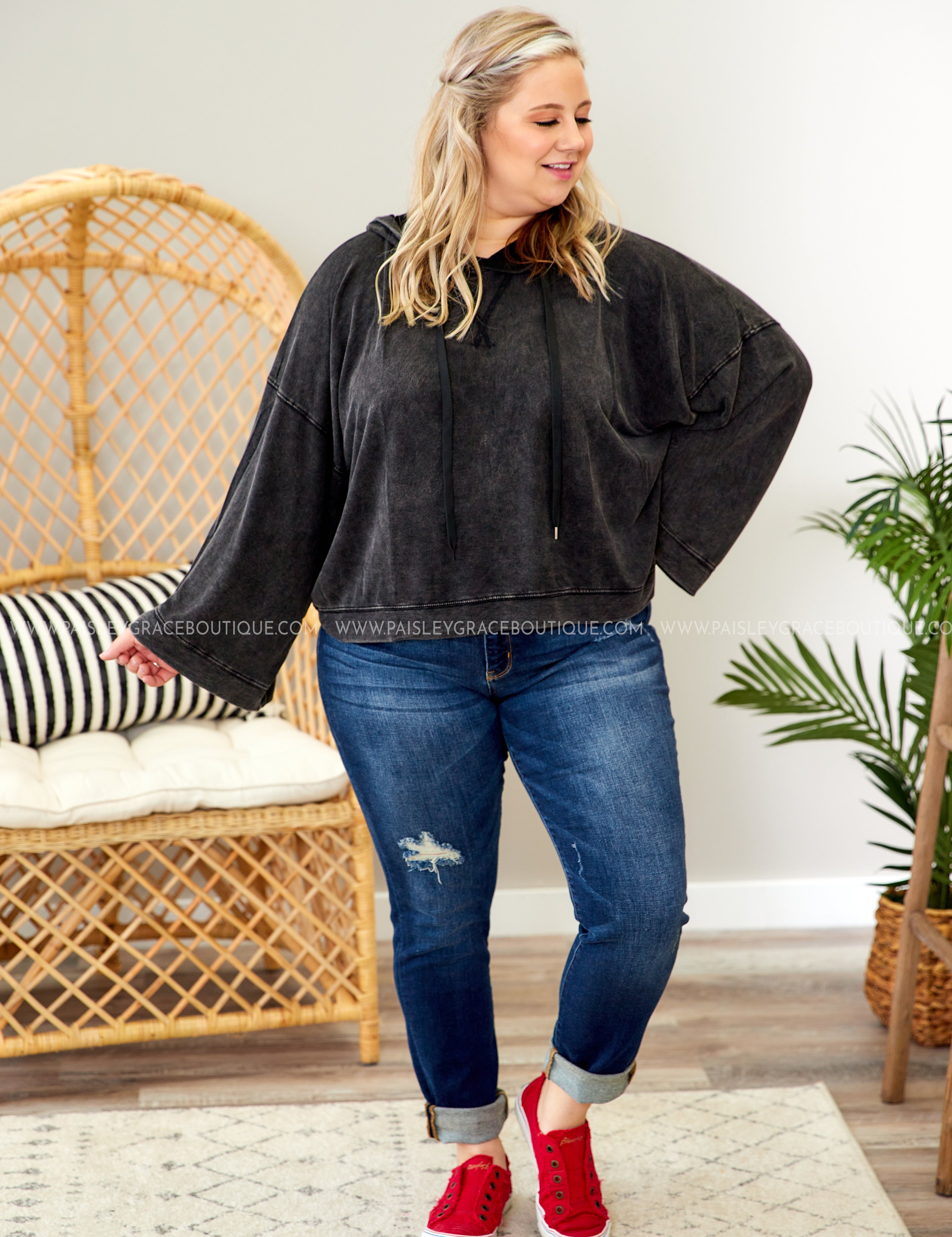 Solid Knit Black Hoodie (matches joggers) - LAST ONES FINAL SALE