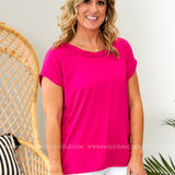 Fuchsia Boat Neck Top* LAST ONES FINAL SALE *