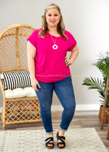 Load image into Gallery viewer, Fuchsia Boat Neck Top - FINAL SALE
