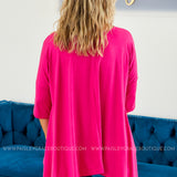 Fuchsia Solid Knit Top 3/4 Sleeve (S-XL) LAST ONES FINAL SALE