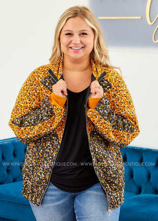 Floral Color Block Puffer Jacket - LAST ONES FINAL SALE