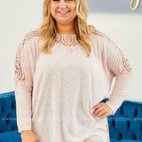 Soft Pink Top with Lace Accent - LAST ONES FINAL SALE
