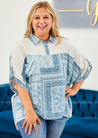 Short Sleeve Paisley Top - 2 Colors - FINAL SALE