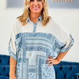 Short Sleeve Paisley Top - 2 Colors - LAST ONES FINAL SALE