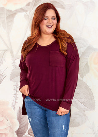 Wilma Top - Burgundy - FINAL SALE