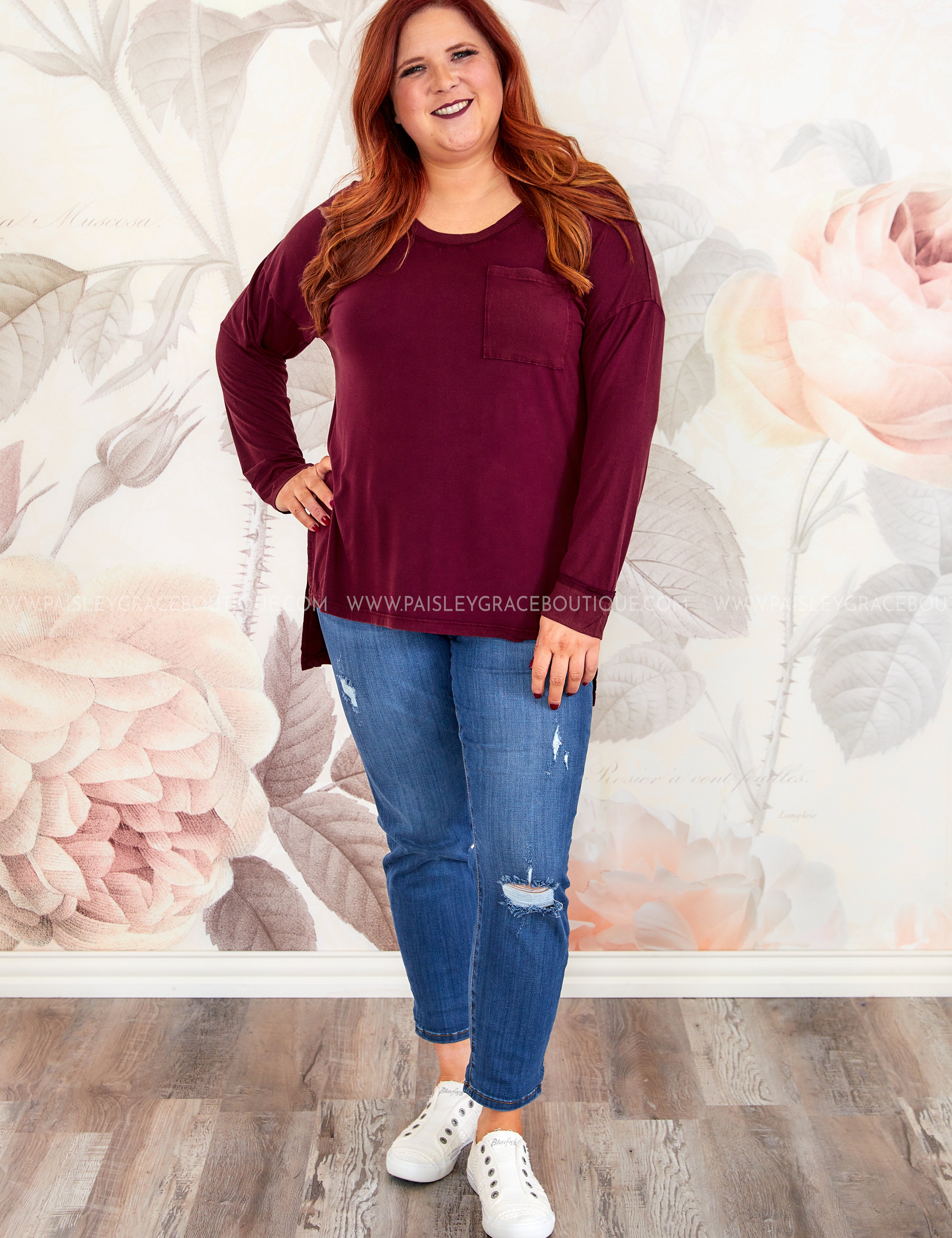 Wilma Top - Burgundy - LAST ONES FINAL SALE