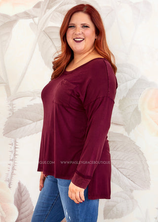 Wilma Top - Burgundy - FINAL SALE