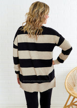 Load image into Gallery viewer, Let&#39;s Get Away Sweater - Taupe/Black - FINAL SALE
