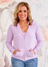 Load image into Gallery viewer, Honeycomb Zip Up - Lilac - FINAL SALE
