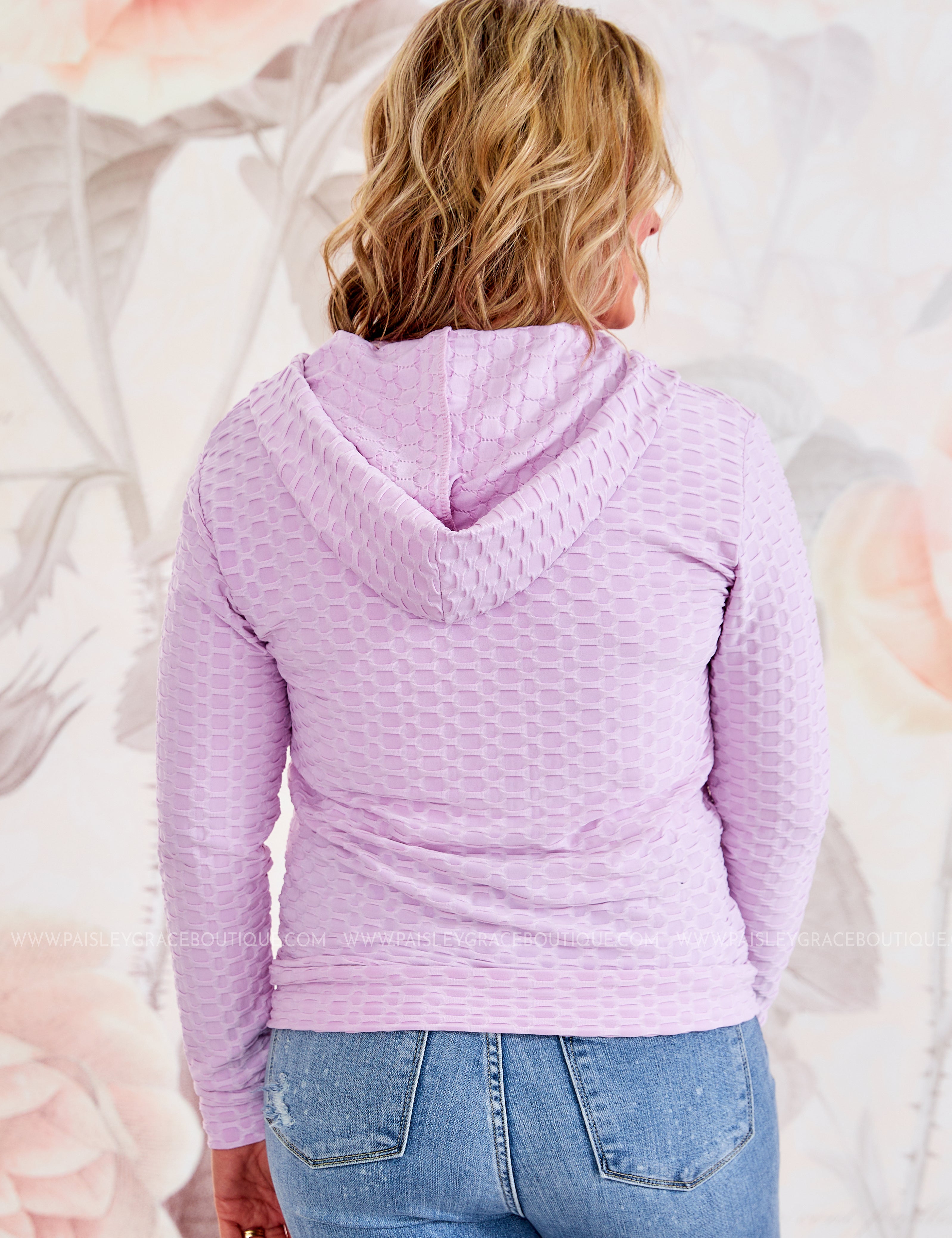 Honeycomb Zip Up - Lilac* LAST ONES FINAL SALE *