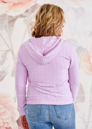 Honeycomb Zip Up - Lilac - FINAL SALE