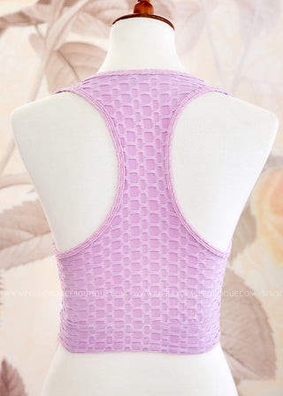 Honeycomb Sports Bra - Lilac - FINAL SALE