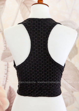 Honeycomb Sports Bra - Black - FINAL SALE