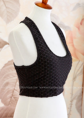 Honeycomb Sports Bra - Black - FINAL SALE