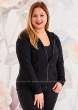 Load image into Gallery viewer, Honeycomb Zip Up - Black - FINAL SALE
