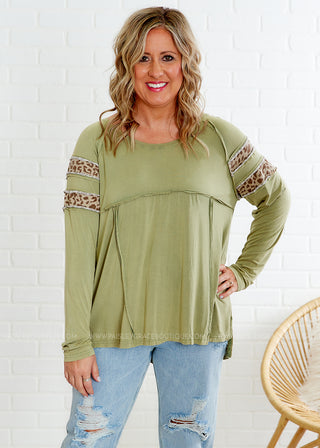 Hometown Glory Top - Olive - FINAL SALE