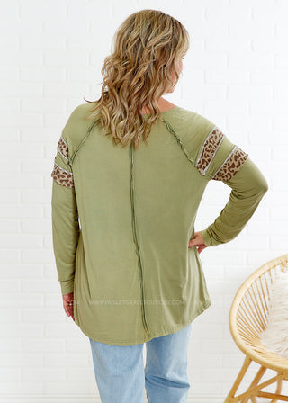 Hometown Glory Top - Olive - FINAL SALE