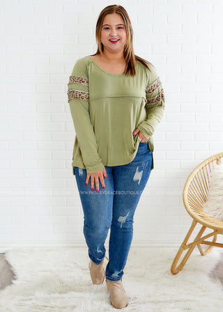 Hometown Glory Top - Olive - FINAL SALE