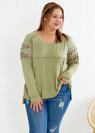 Hometown Glory Top - Olive - FINAL SALE