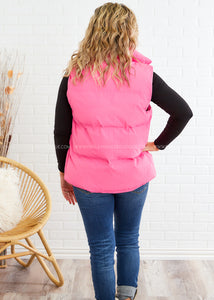 Lara Puffer Vest - Hot Pink - FINAL SALE