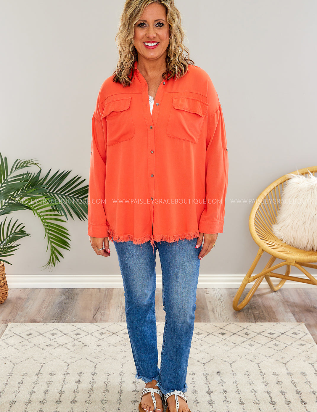Introducing Me Top/Shacket - Coral - LAST ONES FINAL SALE