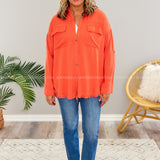 Introducing Me Top/Shacket - Coral - LAST ONES FINAL SALE