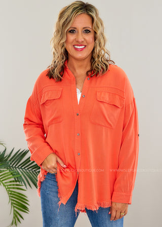 Introducing Me Top/Shacket - Coral - FINAL SALE