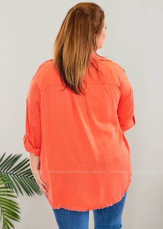 Introducing Me Top/Shacket - Coral - FINAL SALE