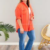 Introducing Me Top/Shacket - Coral - LAST ONES FINAL SALE