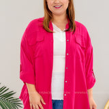 Introducing Me Top/Shacket - Hot Pink* FINAL SALE *