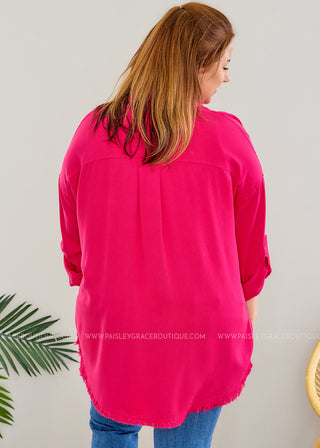 Introducing Me Top/Shacket - Hot Pink - FINAL SALE