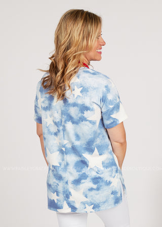 Stars Above Top-BLUE  - FINAL SALE