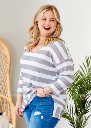 Amberlee Top- GREY  - LAST ONE FINAL SALE