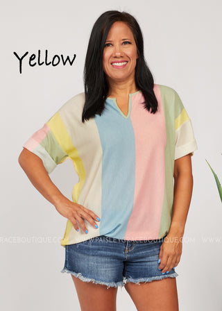 Easy Days Top-PURPLE or YELLOW. - LAST ONE FINAL SALE