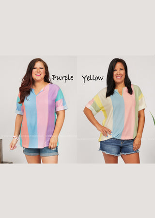 Easy Days Top-PURPLE or YELLOW. - LAST ONE FINAL SALE