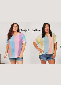 Easy Days Top-PURPLE or YELLOW. - FINAL SALE