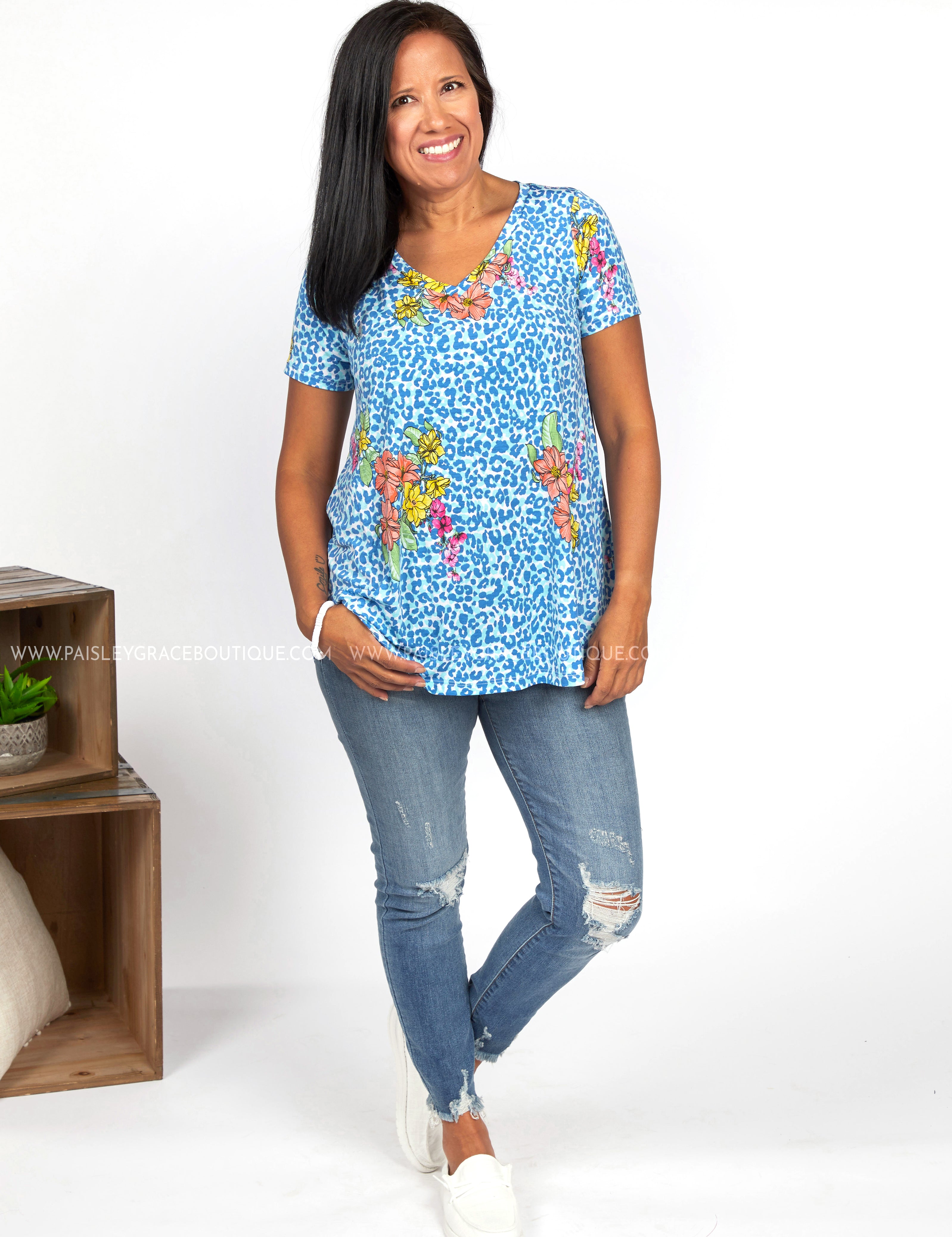 Coastal Blue Top - LAST ONES FINAL SALE