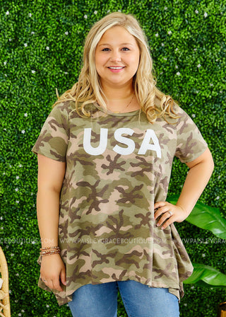 USA Camo Top  - FINAL SALE