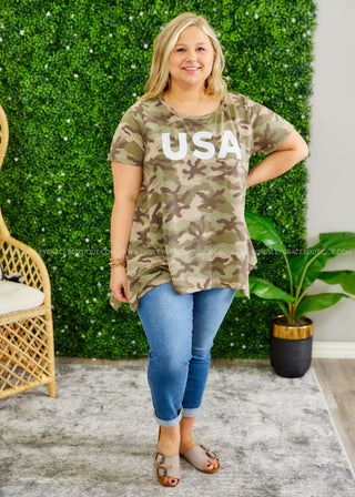 USA Camo Top  - FINAL SALE