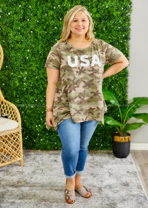 USA Camo Top  - FINAL SALE CLEARANCE
