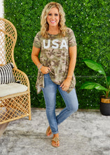 Load image into Gallery viewer, USA Camo Top  - FINAL SALE CLEARANCE
