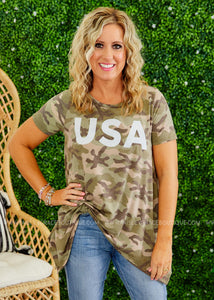 USA Camo Top  - FINAL SALE CLEARANCE