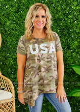 Load image into Gallery viewer, USA Camo Top  - FINAL SALE CLEARANCE
