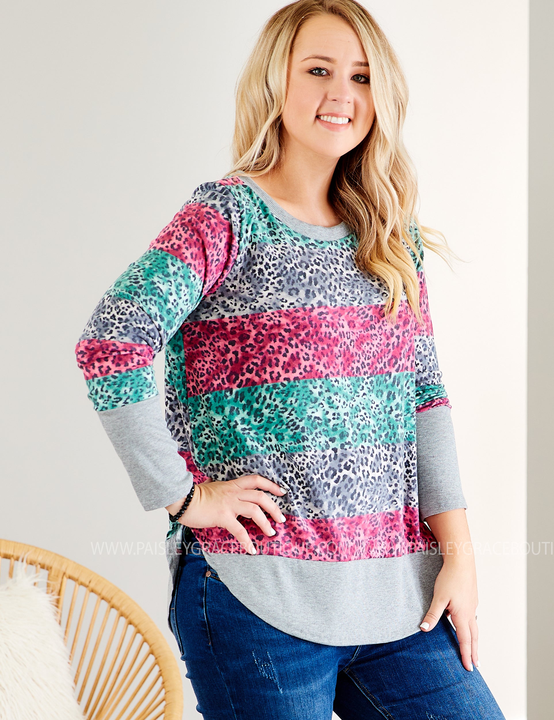 Gwen Leopard Top- BOLD* LAST ONES FINAL SALE *