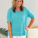 Jet to Paradise Top - Aqua* LAST ONES FINAL SALE *