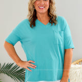 Jet to Paradise Top - Aqua* LAST ONES FINAL SALE *