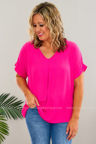 Can't Back Down Top - Fuchsia - LAST ONE FINAL SALE