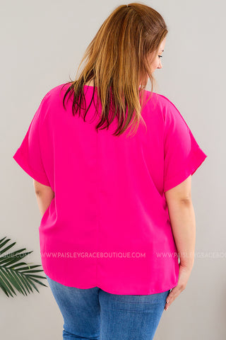 Can't Back Down Top - Fuchsia - LAST ONE FINAL SALE