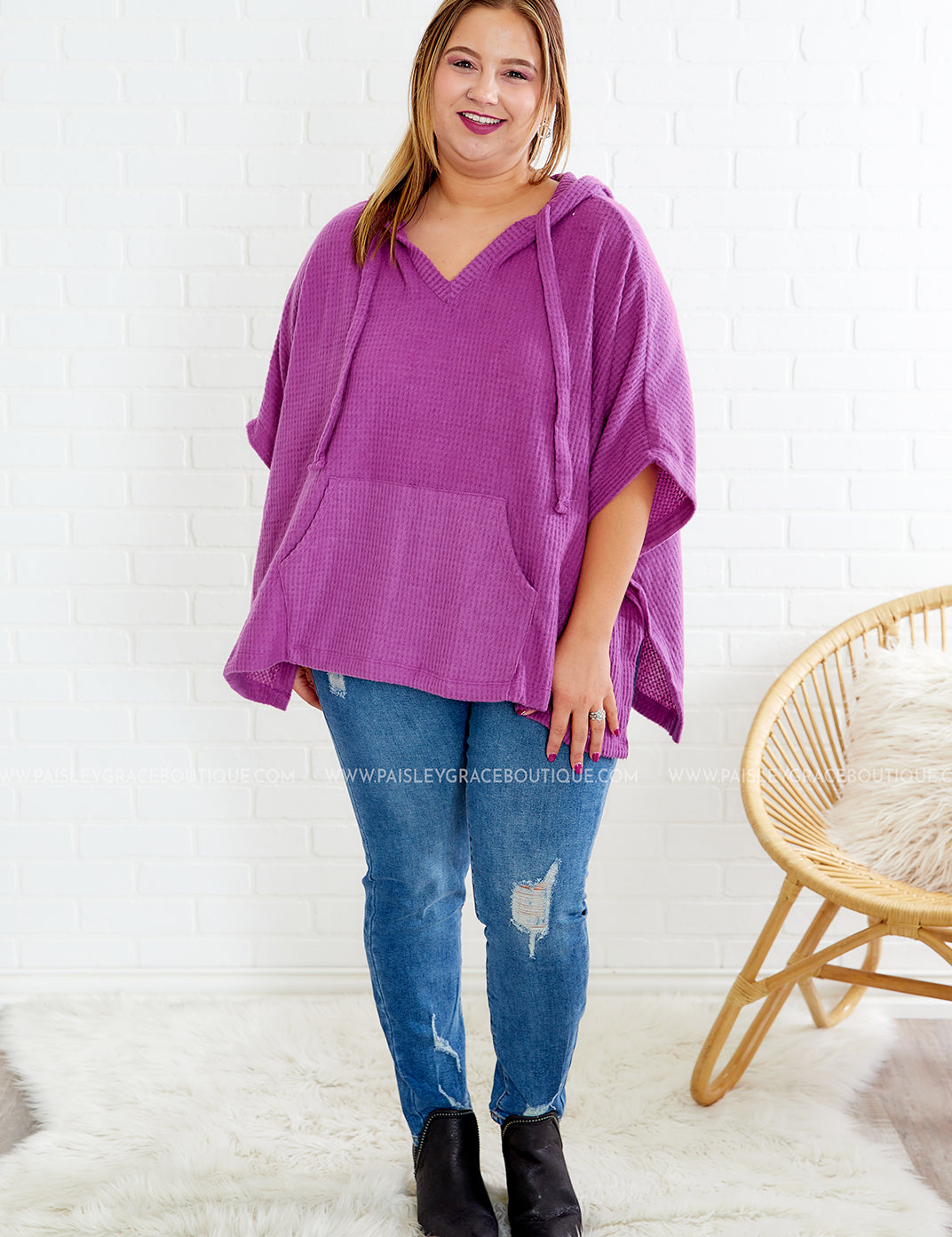 Sadie Poncho - Magenta DOORBUSTER* FINAL SALE *