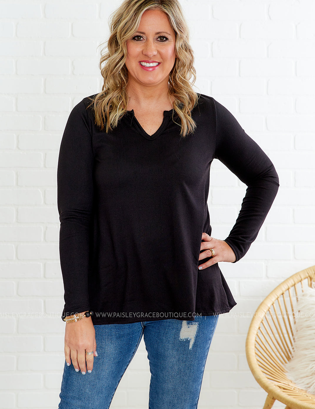Faithfully Sure Top - Black* LAST ONES FINAL SALE *